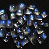 35 Pcs - Wholesale Lot Parcel - Rainbow Moonstone - Gorgeous High Quality Full Blue Flashy Fire Mix Shape Cabochon size 3 - 10 mm
